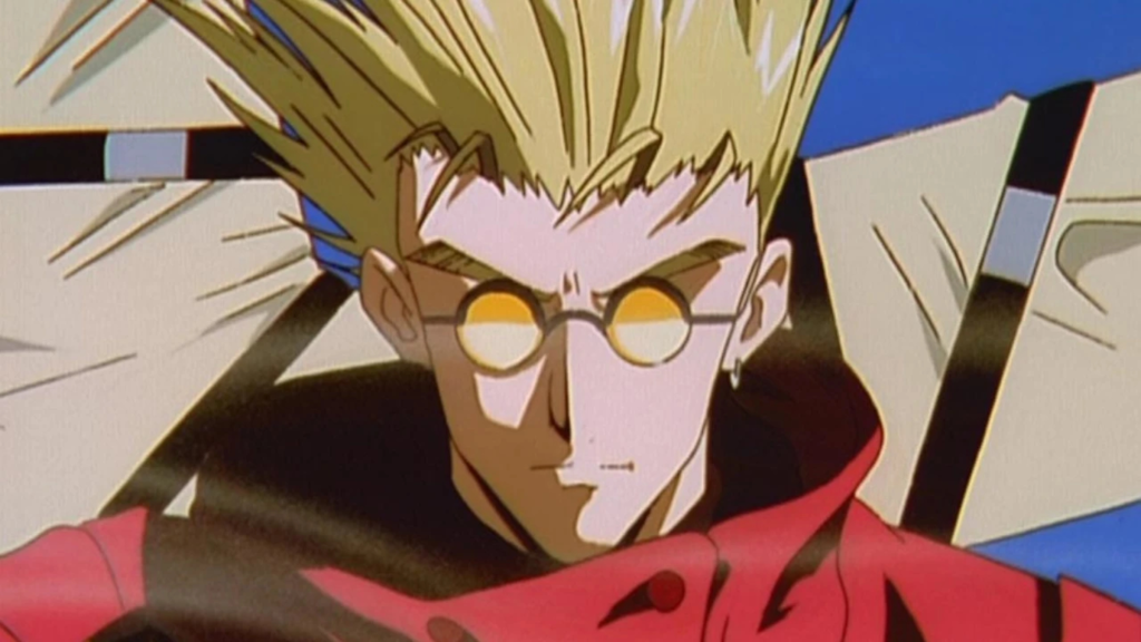 Vash looking serious in Trigun
