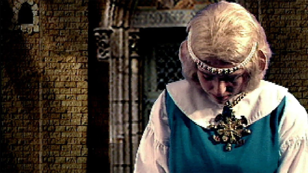 A screenshot from Zelda's Adventure, showing Zelda looking down.