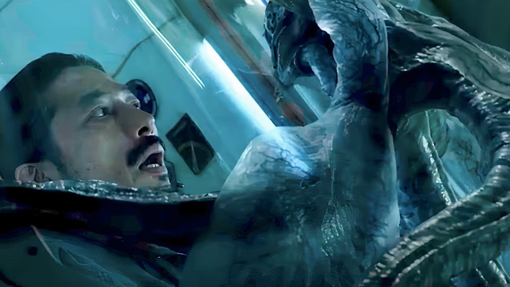 Hiroyuki Sanada being attacked by Calvin in Life (2017)