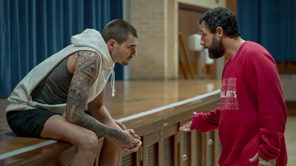 Adam Sandler and Juancho Hernangómez in Hustle