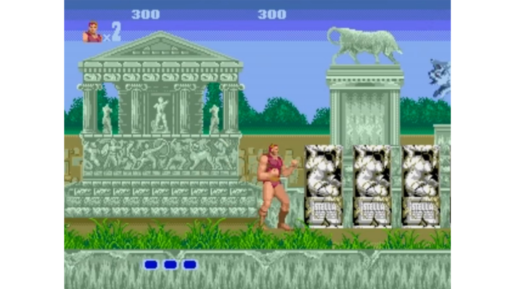 A screenshot from Altered Beast on the Sega Genesis.