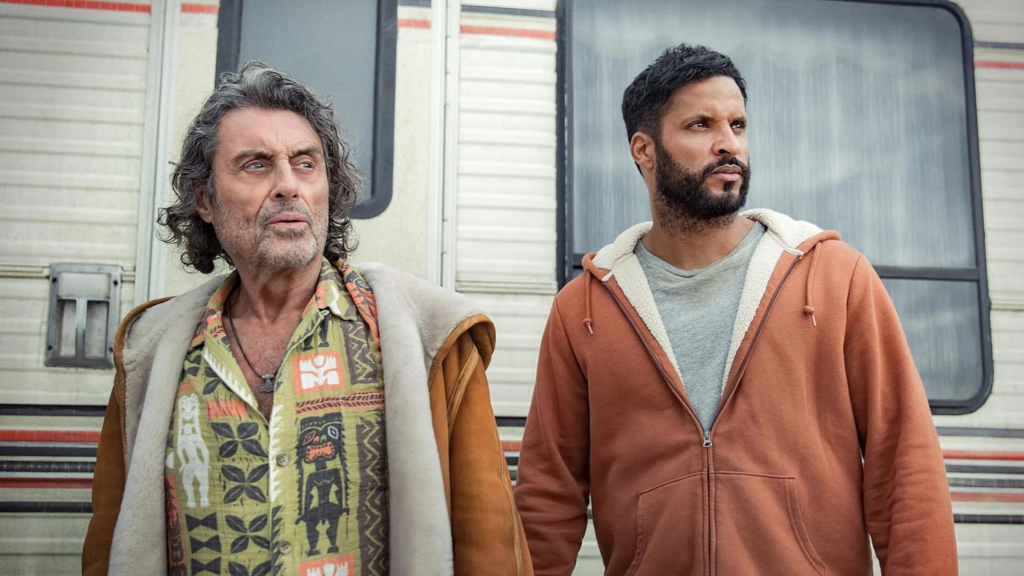 Mr. Wednesday and Shadow Moon in American Gods