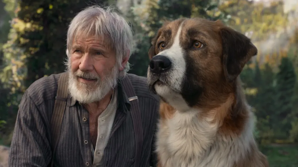 Harrison Ford and Buck in The Call of the Wild