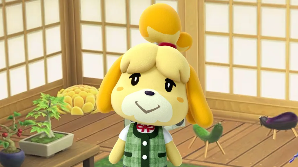 Isabelle inside House Animal Crossing NH