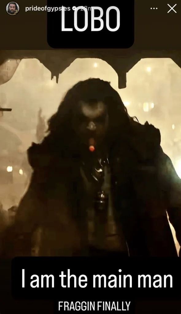 Jason Momoa Supergirl Lobo Instagram story