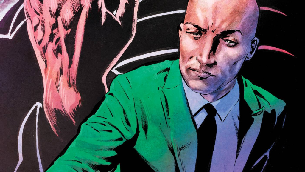 Lex Luthor Scheming with Black Background