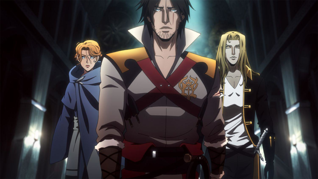 Sypha, Trevor, and Alucard in Castlevania