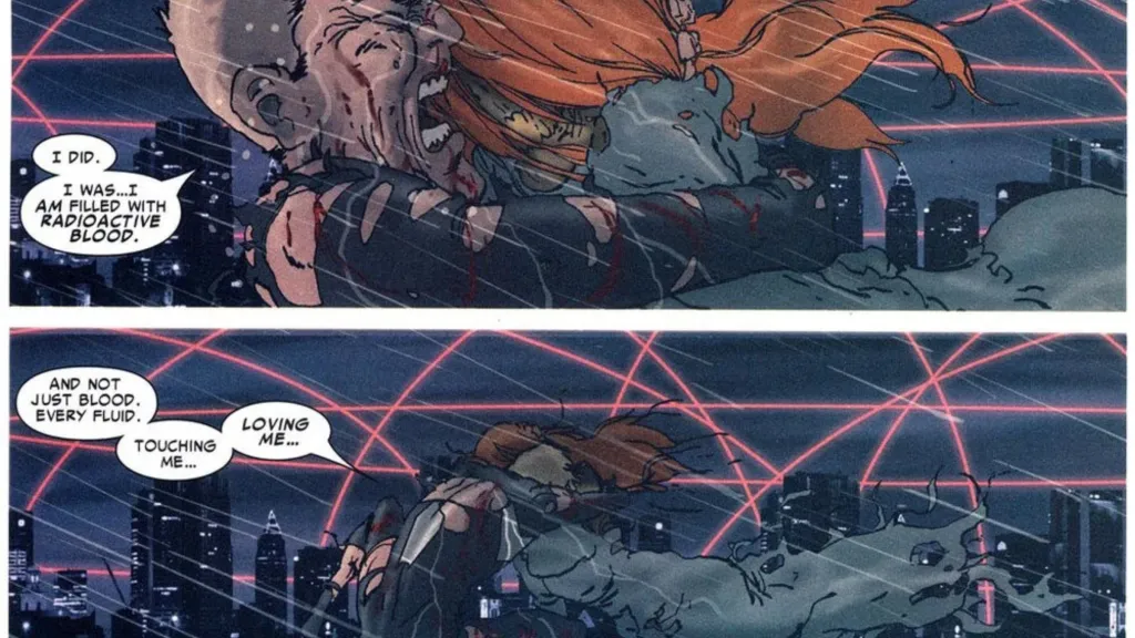 Peter Parker holding the dead Mary Jane