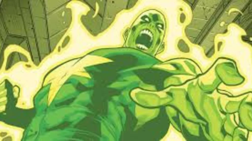 Radioactive Man about to throw a punch