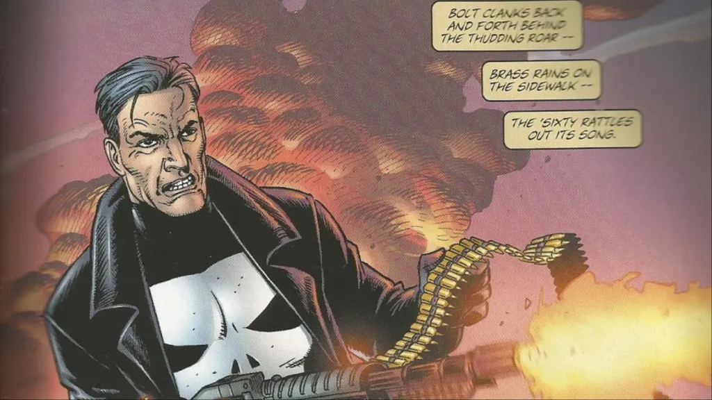 Punisher firing an M-60