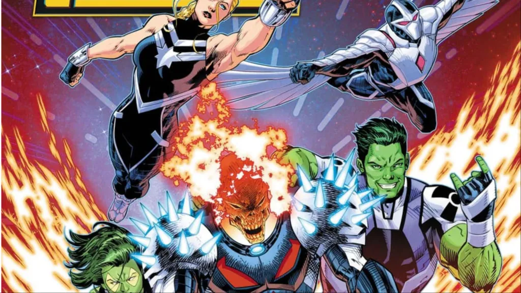 Gamora, Cosmic Ghost Rider, Brawn, Darkhawk, and Captain Marvel