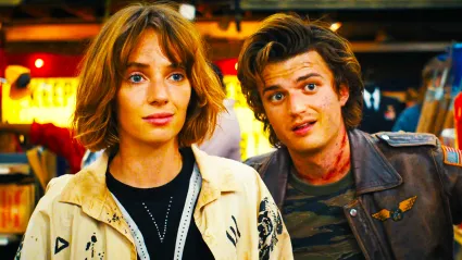 Robin Buckley and Steve Harrington in Stranger Things
