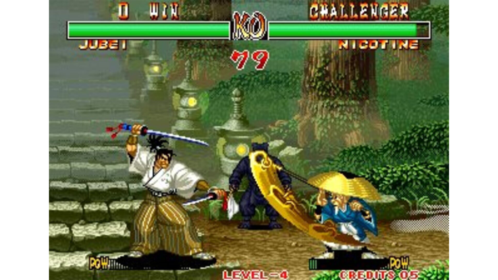 A screenshot from Samurai Showdown II on the SNK NeoGeo.