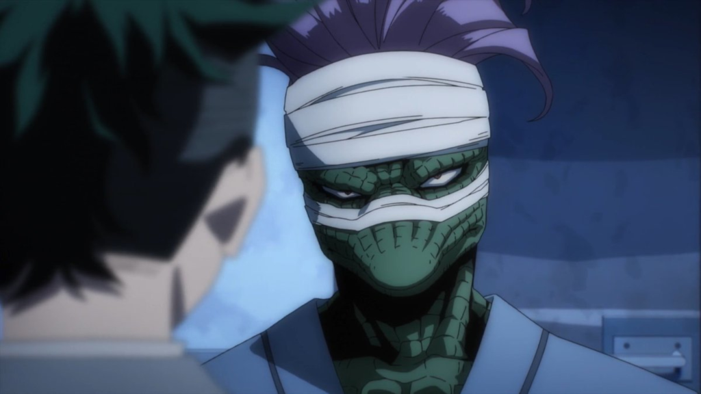 Midoriya and Spinner speaking to one another in My Hero Academia Season 8