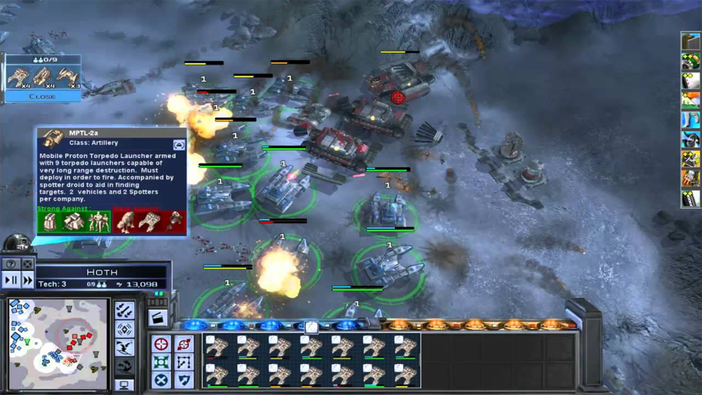 A screenshot form Star Wars: Empire at War, showing ground combat.