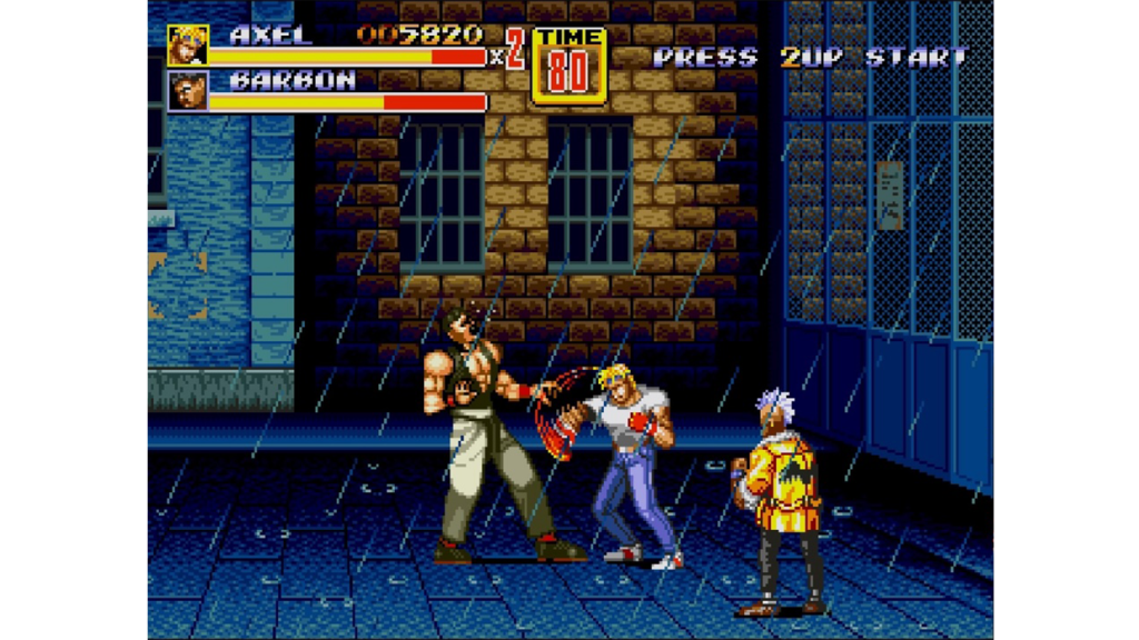 A screenshot from Streets of Rage 2 on the Sega Genesis.