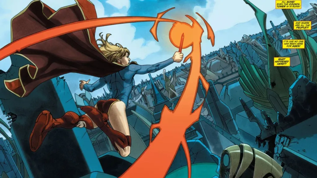 Supergirl in Argo City on Krypton