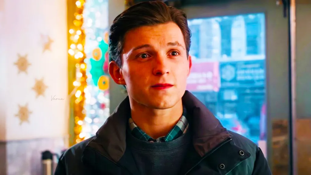 Tom Holland as Peter Parker at the end of Spider-Man: No Way Home