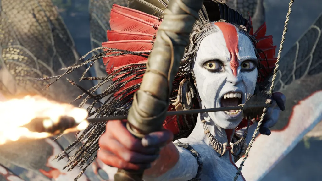 Varang firing arrow in Avatar Fire and Ash