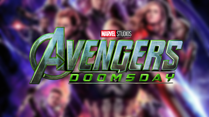 The Avengers: Doomsday logo in front of the post for Avengers: Endgame