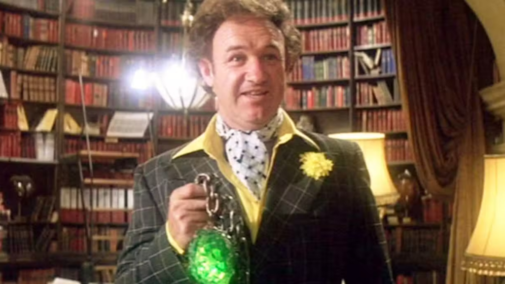 Gene Hackman as Lex Luthor holding kryptonite