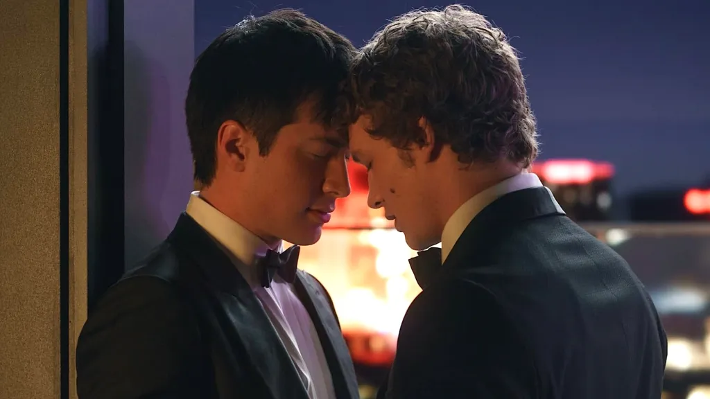 Hudson Williams and Connor Storrie in Heated Rivalry