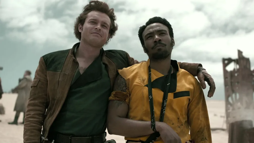 Alden Ehrenreich and Donald Glover in Solo A Star Wars Story