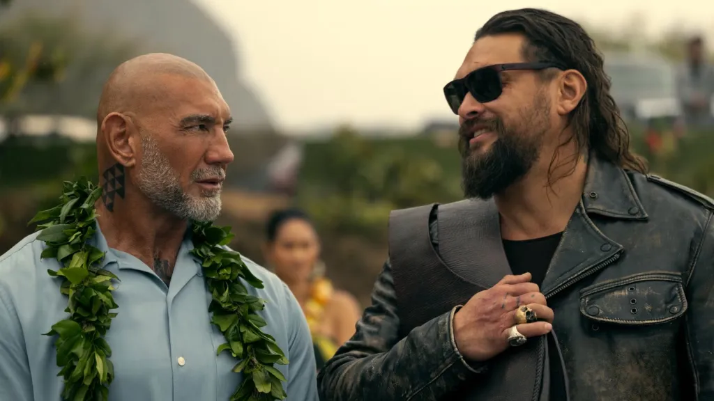 Dave Bautista and Jason Momoa in The Wrecking Crew