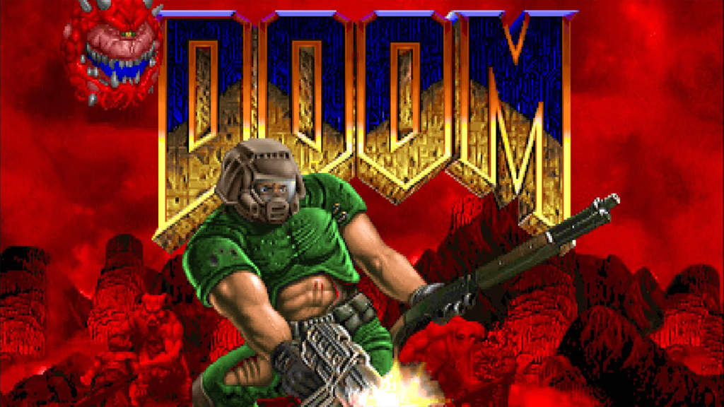 A screenshot from Doom (1993).