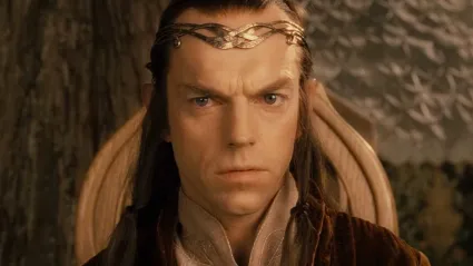 Elrond looking concerned in The Lord of the Rings