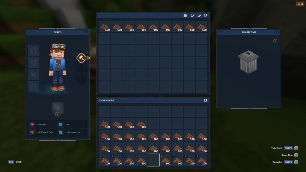 The Hytale Simply Trash mod with a trash can.