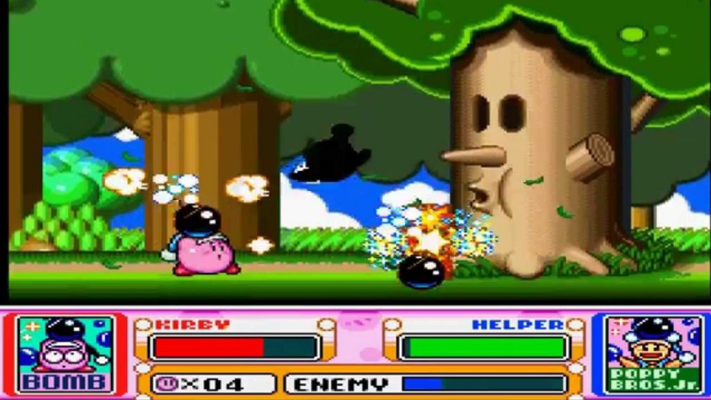 A screenshot from Kirby Super Stars on the SNES.