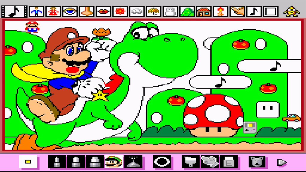 A screenshot from Mario Paint on the SNES.