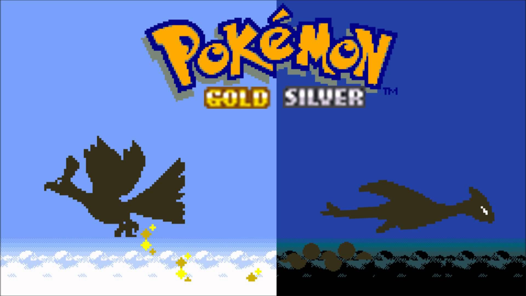 The intro screens for Pokémon Gold and Silver.