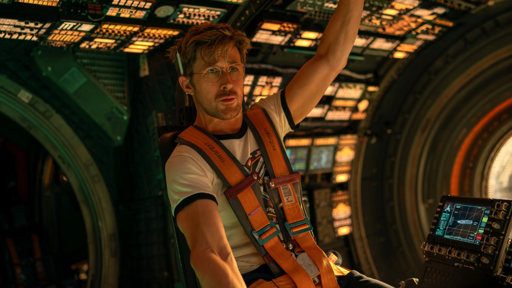 Ryan Gosling in a spacecraft in Project Hail Mary