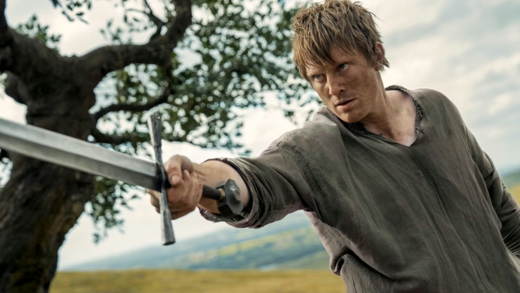 Ser Duncan the Tall holding a sword in A Knight of the Seven Kingdoms