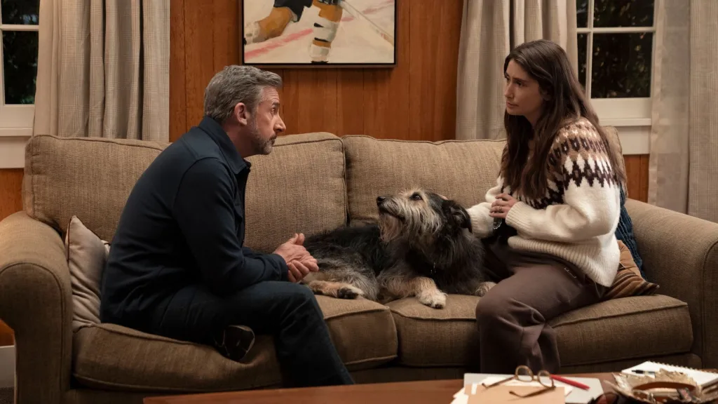 Steve Carell and Charly Clive in HBO's Rooster