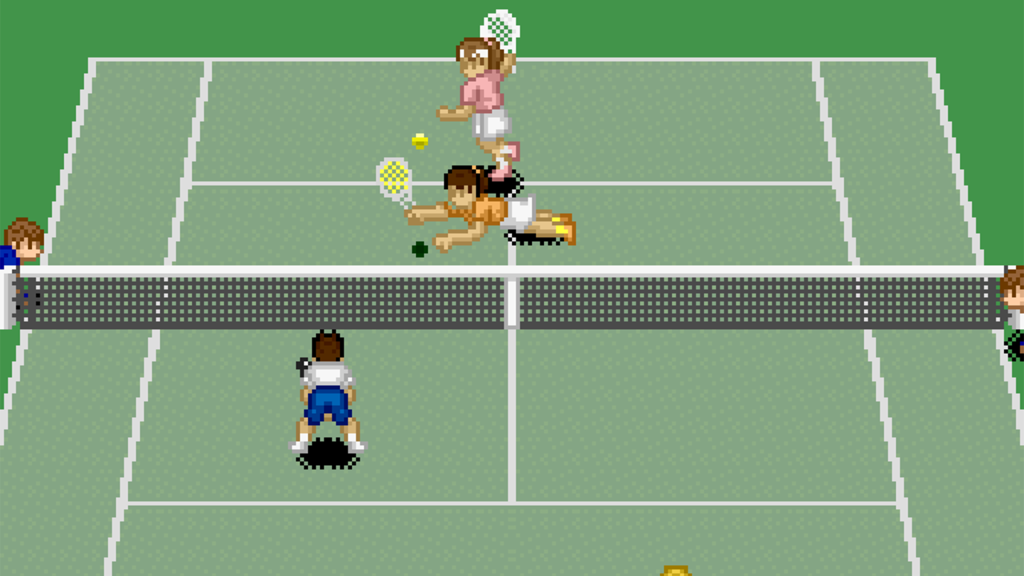 A screenshot from Super Tennis on the SNES.