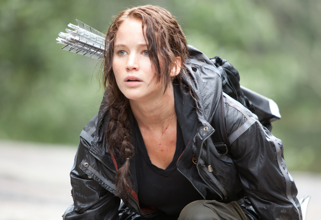 Jennifer Lawrence as Katniss Everdeen in The Hunger Games.