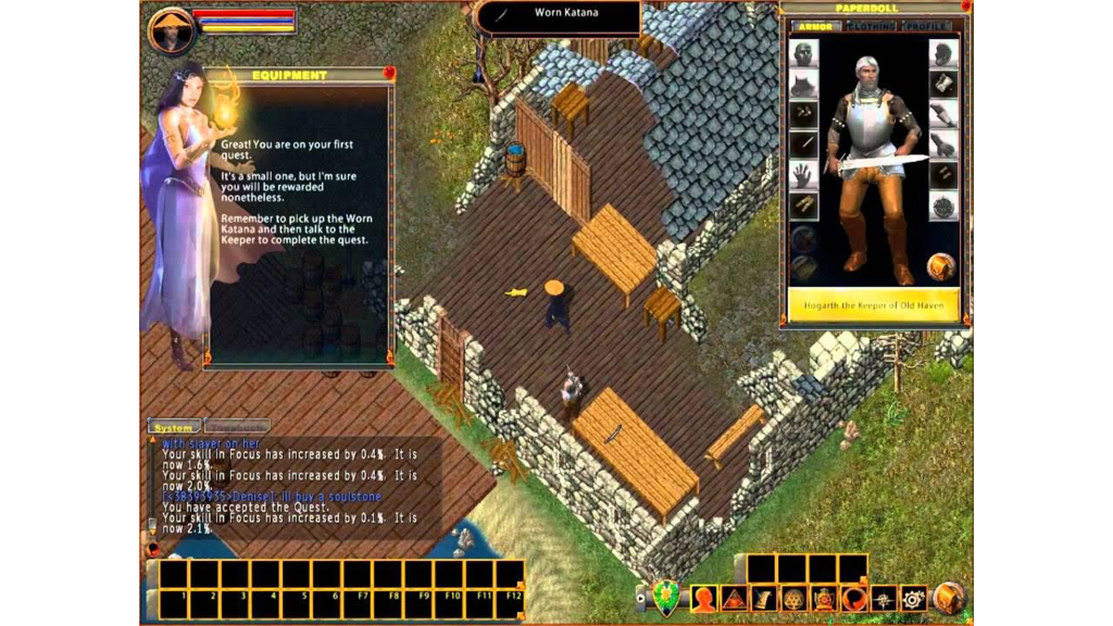 A screenshot from Ultima Online (1997).