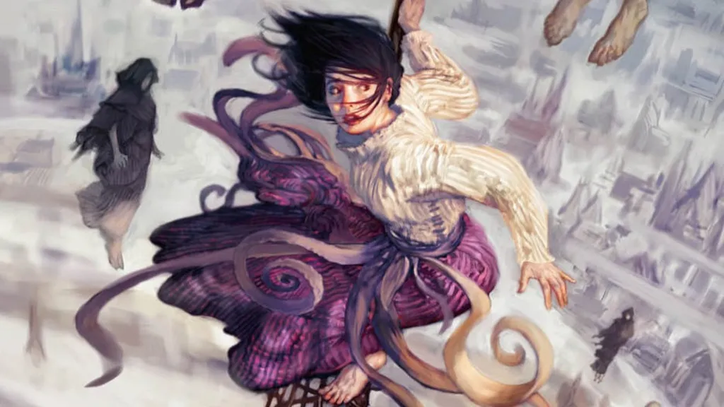 Vin on the original cover of Mistborn