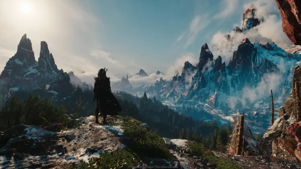 Witcher 4 tech demo shot of open world with Ciri