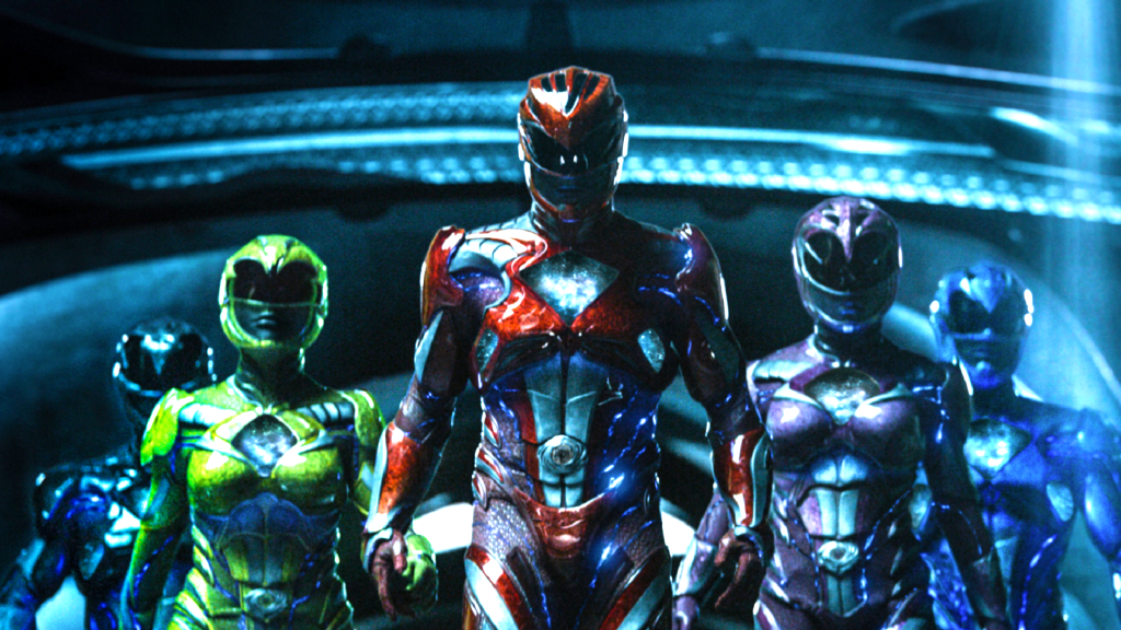 A still of the Rangers in Power Rangers (2017)