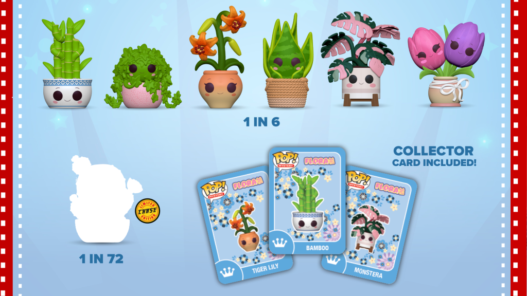 1 in 6 collector card included with Funko POP! Mystery collection