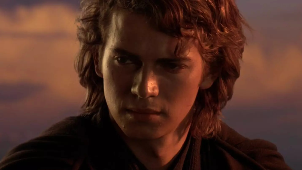 Hayden Christensen as Anakin Skywalker looking serious in Revenge of the Sith