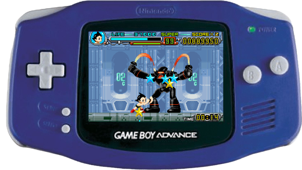 A screenshot from Astro Boy: Omega Factor on the Game Boy Advance.