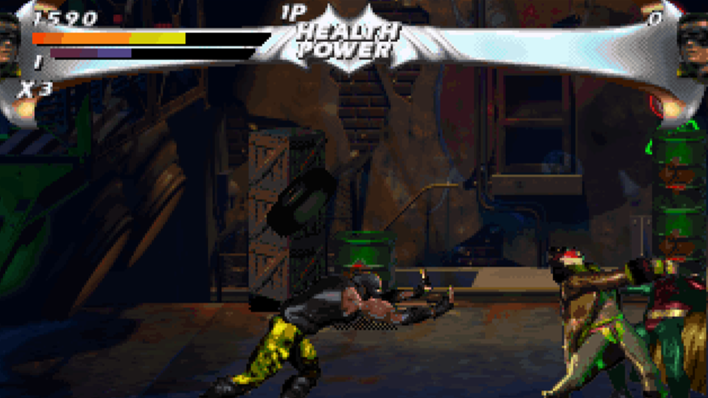 A screenshot from Batman Forever: The Arcade Game (1996)