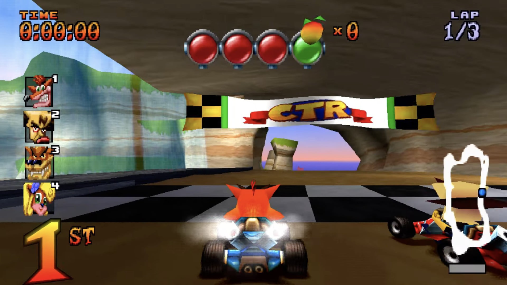 A screenshot from Crash Team Racing.