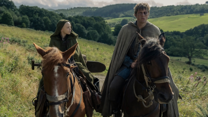 Egg (Dexter Sol Ansell) and Dunk (Peter Claffey) on horses in A Knight of the Seven Kingdoms Season 1 finale