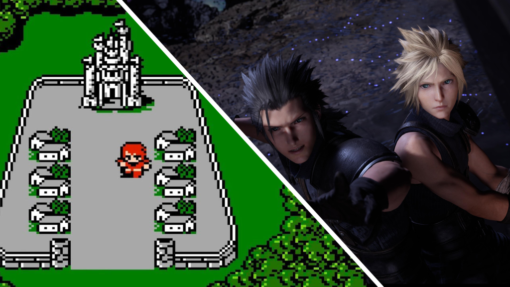 Screenshots from Final Fantasy and Final Fantasy VII Rebirth.